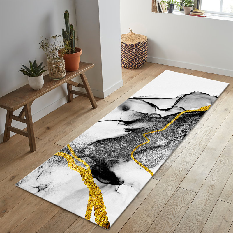 Soft Pile Printed Rug Featuring an Intricate Geometric Design for a Stylish and Cozy Feel in Your Living Space