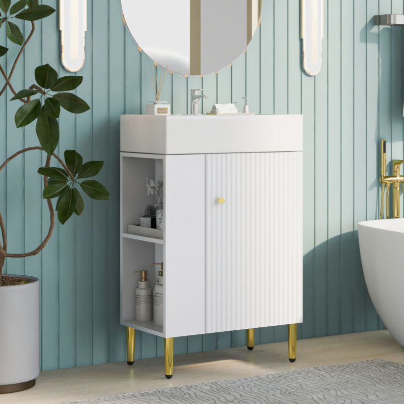 Ensemble de meuble-lavabo simple 12,2 po avec plateau en céramique Imiya