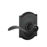 Accent Bronzed Bed & Bath Privacy Door Lever with Camelot Trim