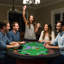 81.9" 10-Player Oval Wood Grain Poker Table
