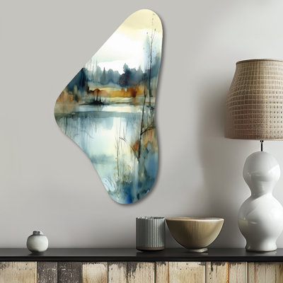 Betton - Asymmetric Lake, reproduction d'art murale en métal de forme unique