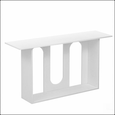 Modern and Curved Design Ash Veneer Console Table with Shelf,Suitable for Entryway,Hallway Living Room,Foyer,Corridor