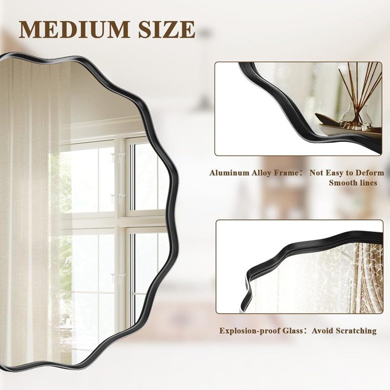 Round Mirror, Black, 50.8" x 50.8"
