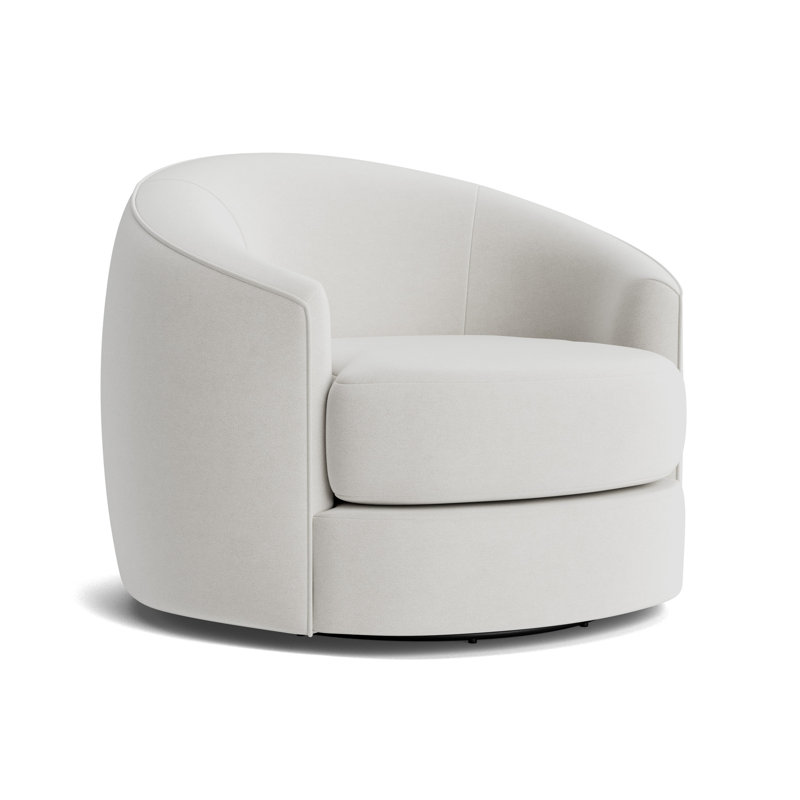 Giselle Full Swivel Chair, Performance Velvet - Silver