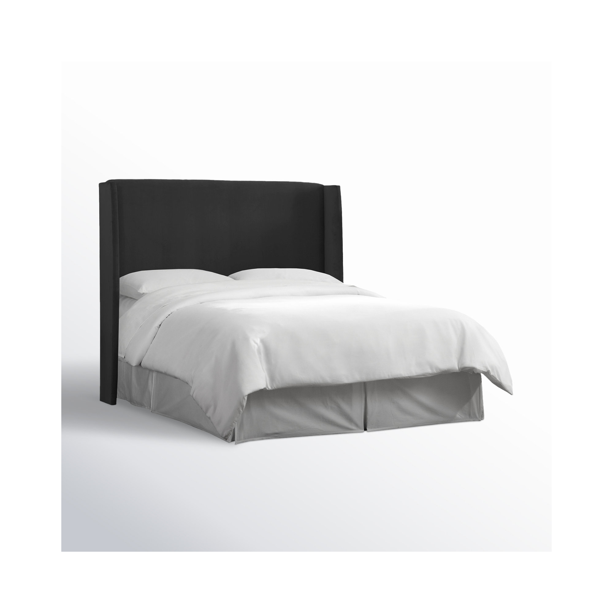 Bellfield Upholstered Headboard, Classic Black Performance Velvet, Queen