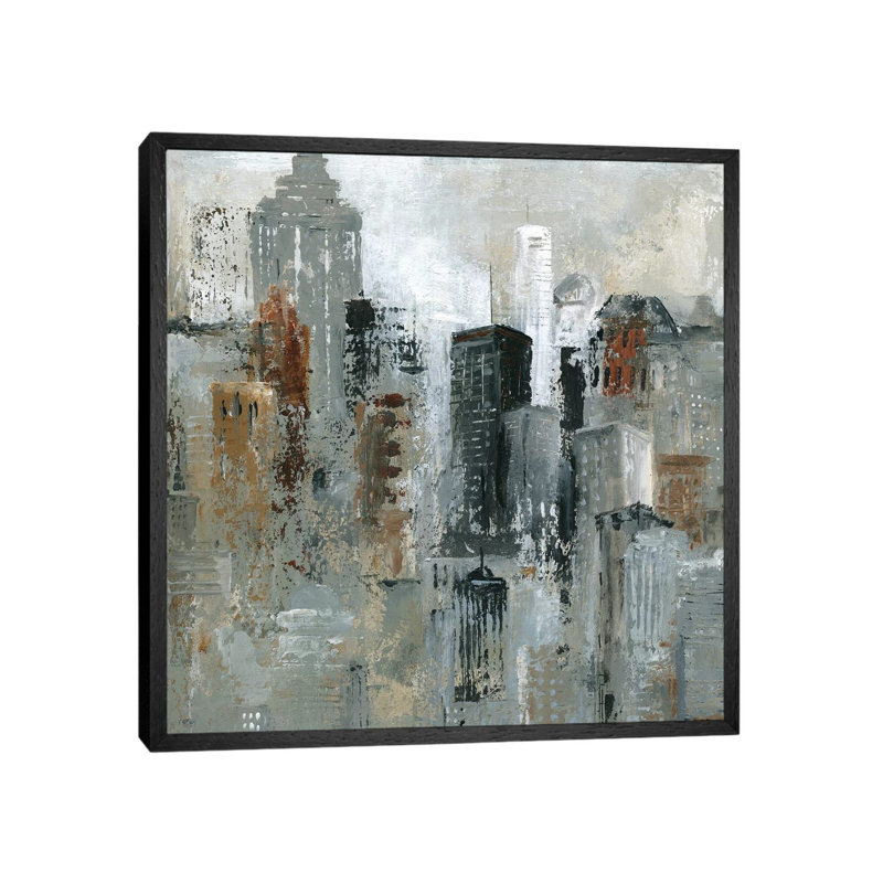 Lights Of The City I by Carol Robinson - Painting on Canvas, 66.04 cm H x 66.04 cm W, Black Framed