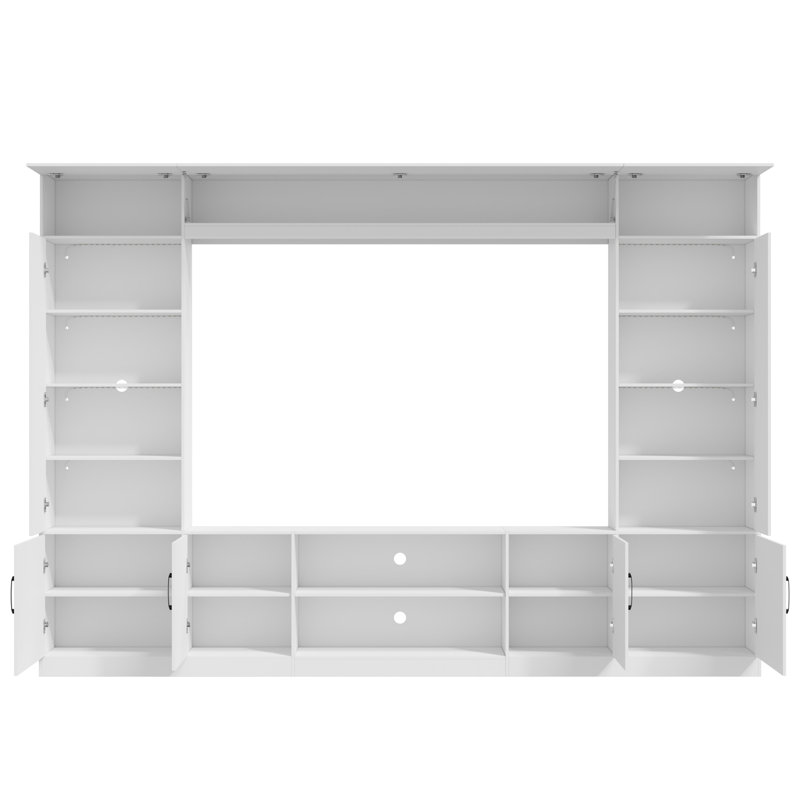 Meuble télé 112 po avec lumières DEL, Blanc