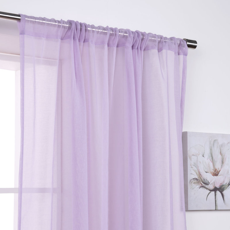 Walton Sheer Curtain Panel Pair, 52" W X 96" L, Lavender
