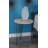 Pasha Wooden Side End Brown Accent Table with Black Metal Hairpin Legs
