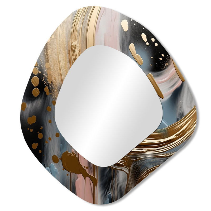 Bryson - Abstract Modern Wall Mirror In Asymmetrical Shapes, 28" x 25"