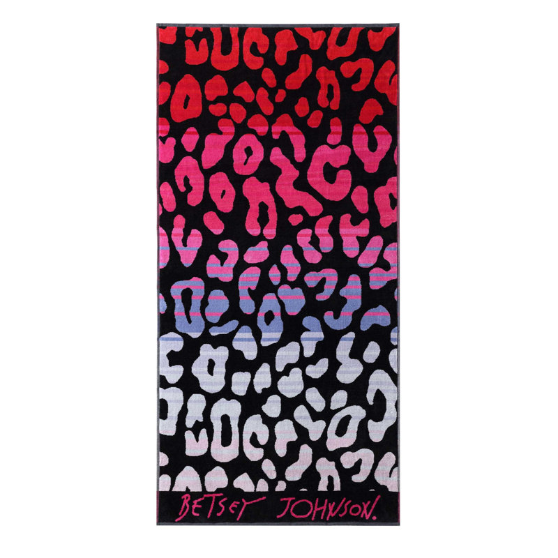 Betsey Johnson Ombre Leopard Pink Beach Towel, Ombre Leopard Pink