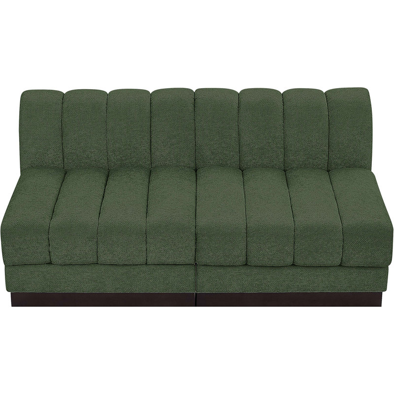 Causeuse rembourrée Quinn, Tissu chenille vert