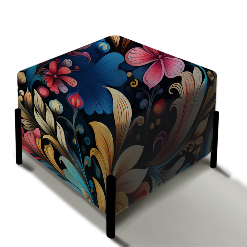 Motif Nomadic Vibes Paisley - repose-pieds carré à motif cachemire
