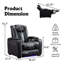 Hartzler 36.22"W Luxury Comfort Faux Leather Power Reclining Home Theatre Seating With LED Light & Adjustable Headrest & USB Port & Arm Storage & Dual Cupholders (Set Of 11)