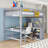 Full Size Wooden Loft Bed With Built-In L-Shaped Desk And Storage Shelves-2138736027