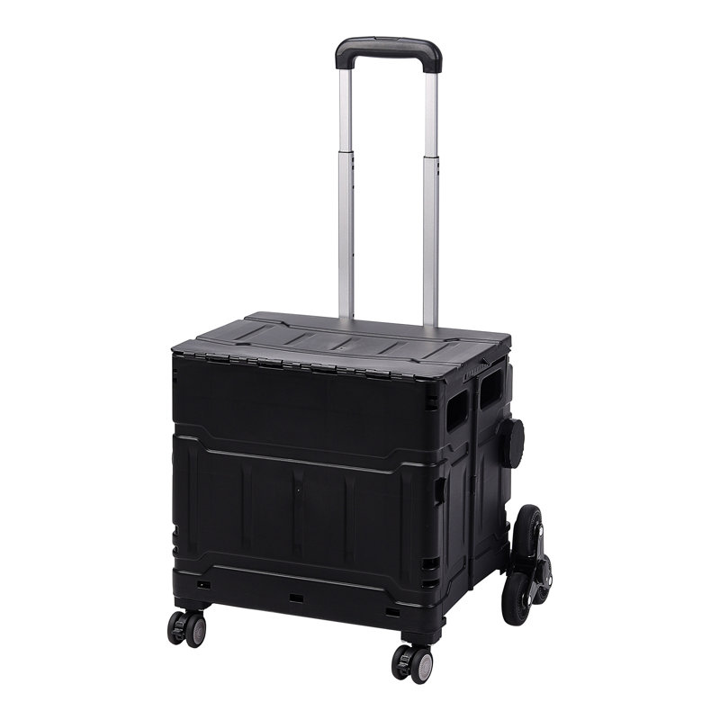 Dirksen 41cm H x 33.5cm W Utility Cart with Wheels, Black