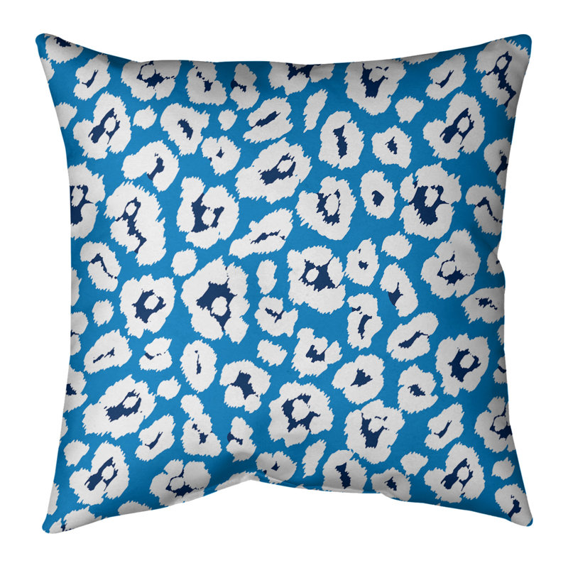 Housse de coussin carrée, Polyester filé, Bleu / blanc / noir, 26 po x 26 po