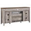Meuble télé 55 po avec foyer électrique, gris délavé. Chaleur supplémentaire de 400 pieds carrés. Flamme réglable. Télécommande incluse. Fabrication de panneau de particules encastrable 55 po, flamme 5000 / H