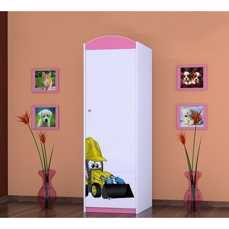 Garvin 1 Door Wardrobe, Pink