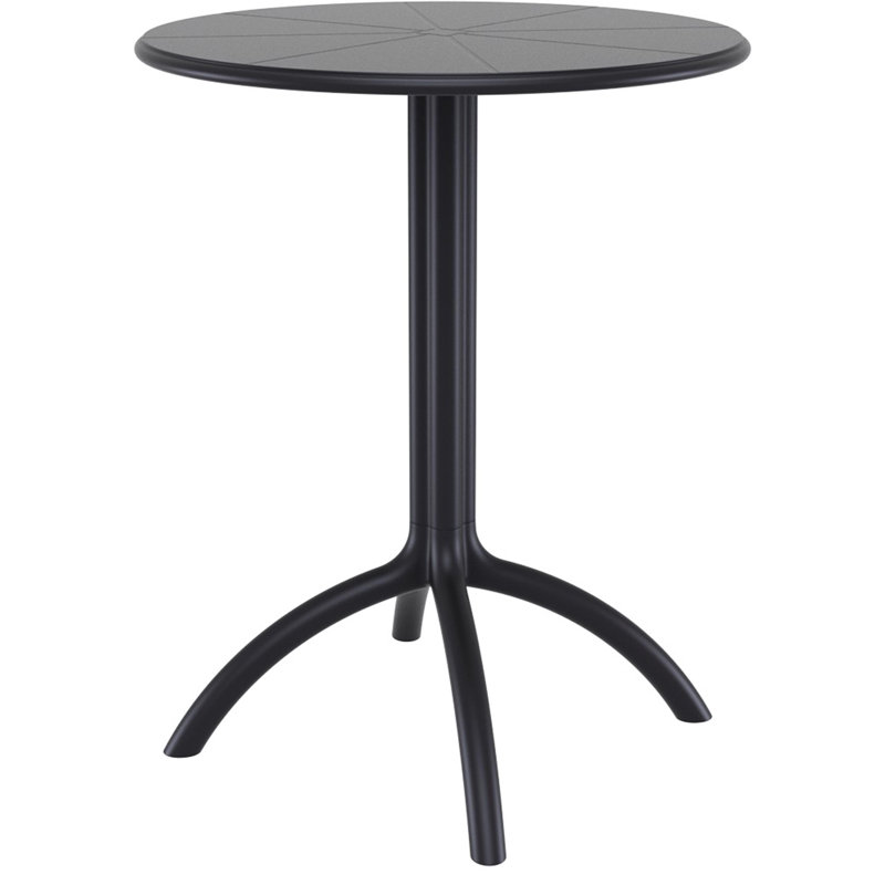 Round Outdoor Bar Table - 60 cm W 60 cm D, Black