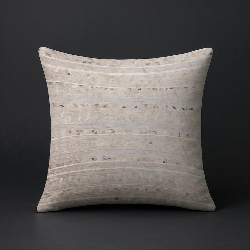 Coussin décoratif intérieur / extérieur gris Modern Modern, Carré 16 po, Beige abstrait 20