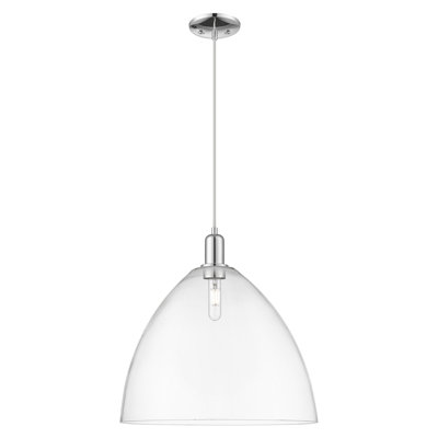 Arcadia - Bristol - 1 Light 16" Cord Hung Mini Pendant - Polished Chrome Finish - Clear Shade