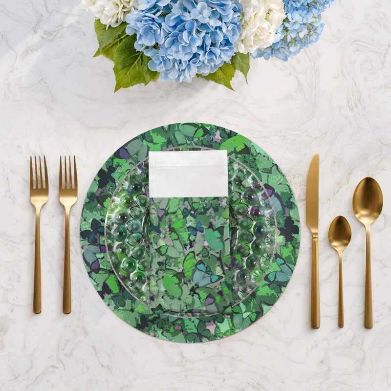 Mariposa Cotton Sateen Dinner Napkins, Green