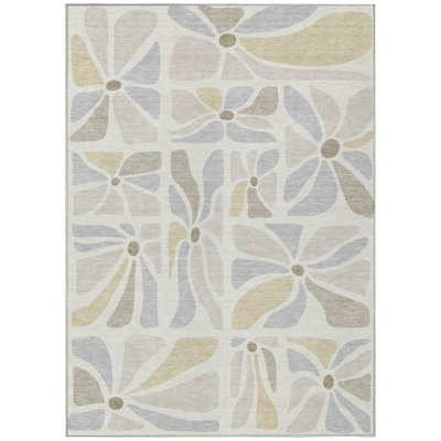 Machine Washable Indoor/Outdoor Chantille ACN2630 Floral Rug