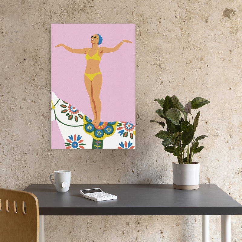 Joyeux acrobate sur cheval, art rétro rétro