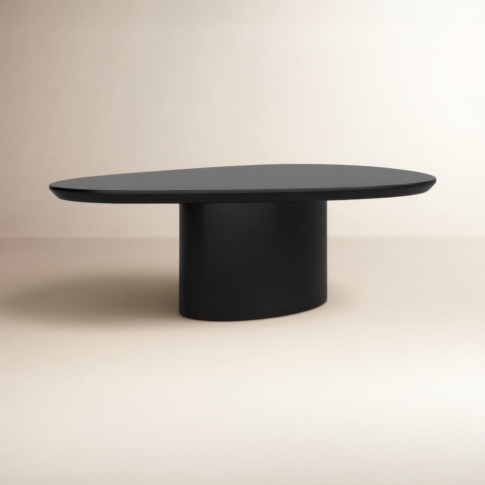 Poetica Solid Wood Single Coffee Table, Black Lacquer