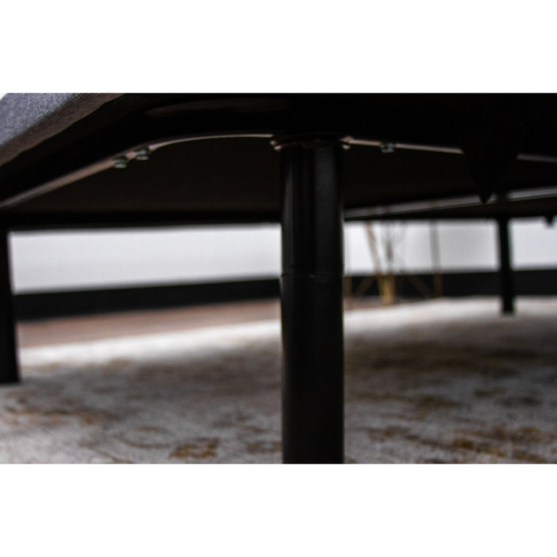 Grande plateforme tapissier - tissu gris, pieds réglables en hauteur de 4 po à 8 po, capacité de charge de 1 000 lb, structure grise, 6 pieds, structure en acier robuste
