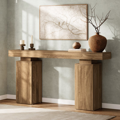 Console 63 pouces brun rustique