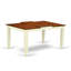 Table de salle à manger Weston - un plateau de table rectangulaire en bois avec feuille papillon et pieds élégants, babeurre et cerise-439917286-439917282