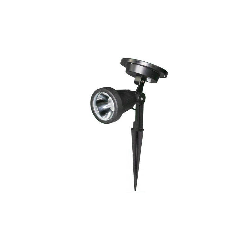 Black Abs Low Voltage Solar Powered Integrated LED Metal Spotlight