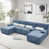 Blue+U-shaped+4 Seat