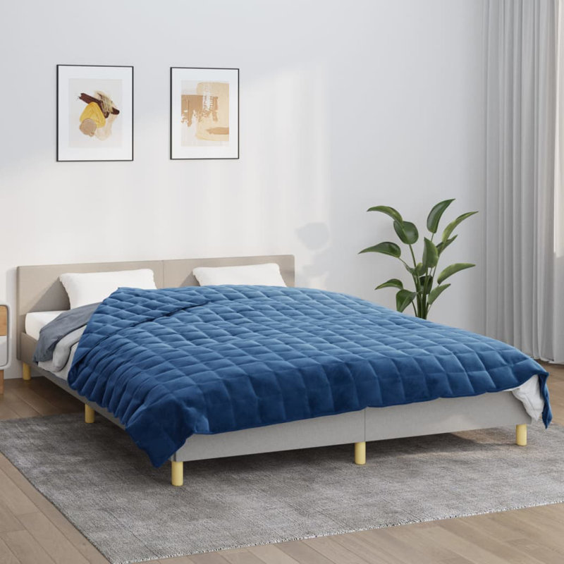 Couverture en tissu , Bleu, L 78,7 po x L 78,7 po