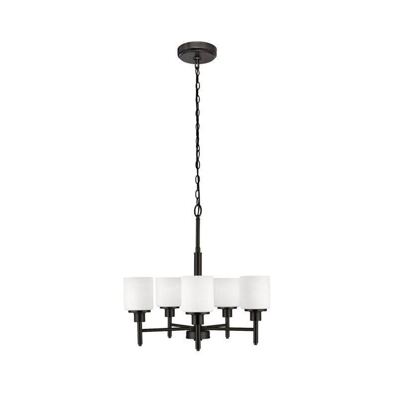 Jorelys 5 - Light Steel Dimmable Classic / Traditional Chandelier, Matte Black