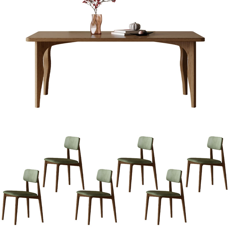 Solid wood simple dining table set, 29.53"H x 70.87"L x 31.5"W
