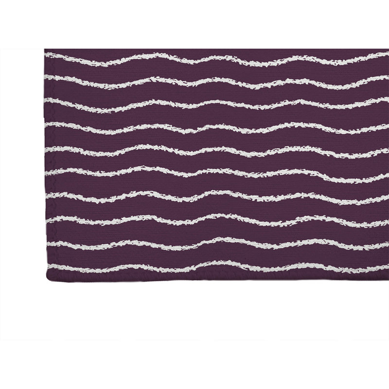 Tapis de cuisine Wave, Rectangle 5' x 7', Aubergine rayée