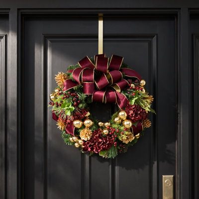 Jhamal Handcrafted Faux Hydrangea Evergreen 26'' Wreath