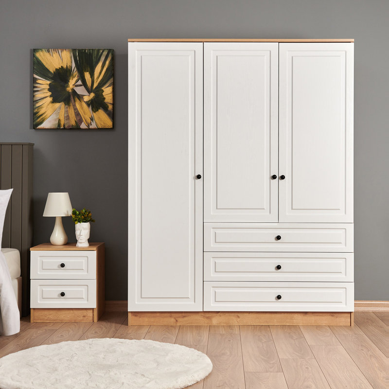 Collena 3 Door Solid + Manufactured Wood Wardrobe