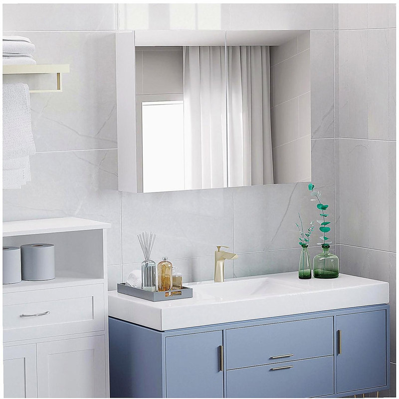 Miroir de salle de bain mural double HOMcom