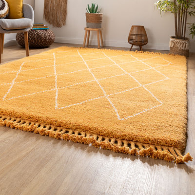 Ogan Rectangle Moroccan Wool Hand Knotted Berber Area Rug