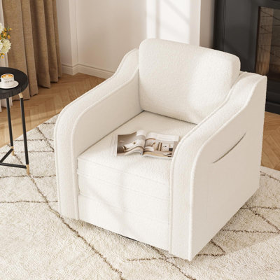 Sherpa Barrel Chair With Armrest