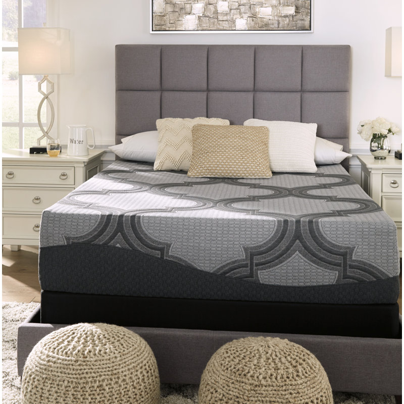 Contemporary Innerspring King-Size Adjustable Bed in Light Gray