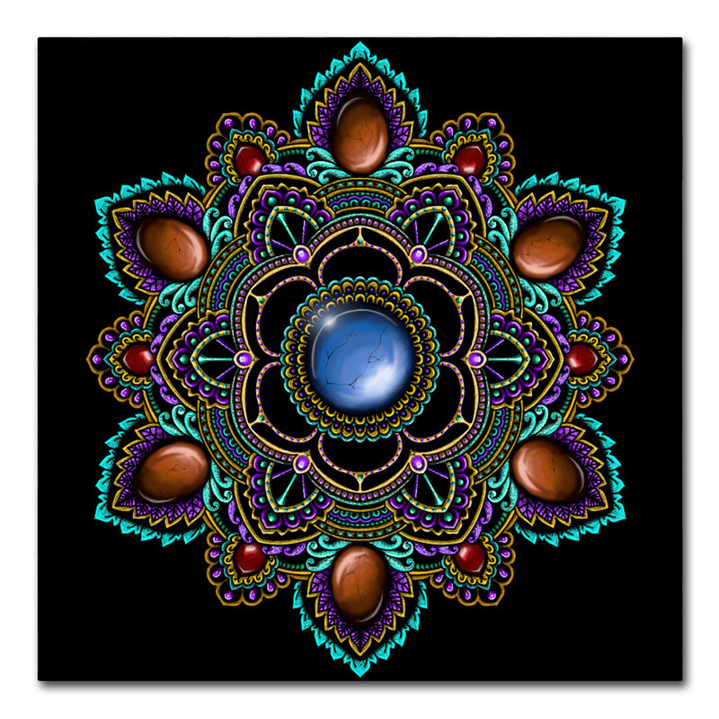 «Gemstone Mandala» par Barnong, impression sur toile tendue, H 18 po x l 18 po