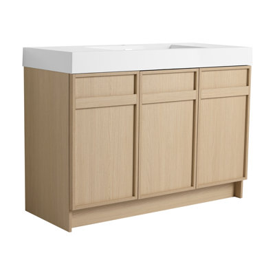 Meuble-lavabo autoportant avec lavabo en résine