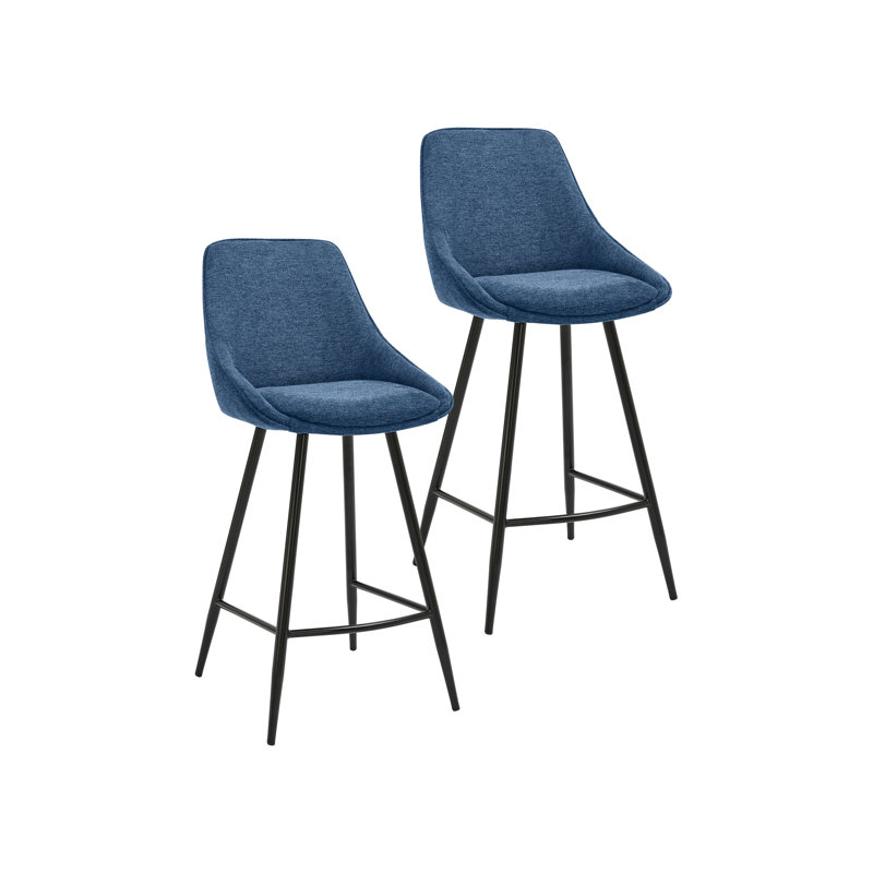 Astrid Fabric Counter Stool with Metal Legs Set of 2
