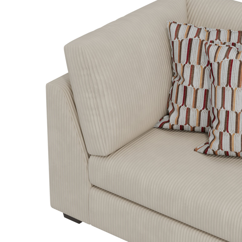 Amiela Upholstered L-Shaped Sectional Right Hand Facing, Beige