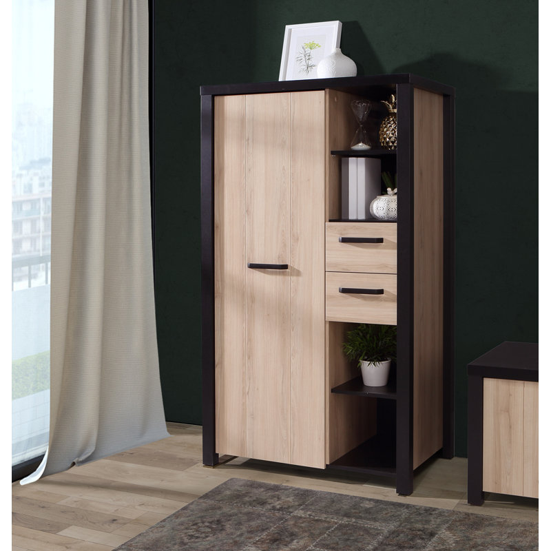 Deveau 1 Door Manufactured Wood Wardrobe